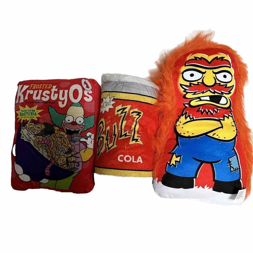 Simpsons Plush Lot 3 Groundskeeper Willy Krusty O’s Buzz Cola Universal Studios